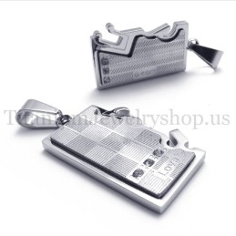 Colgante De Titanio Con Dos Capas Entrelazadas De Plata Para Amantes