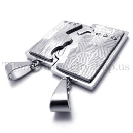 Colgante De Titanio Con Dos Capas Entrelazadas De Plata Para Amantes