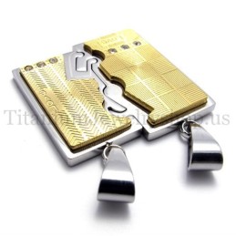 Colgante De Titanio Con Dos Capas Entrelazadas De Oro Para Amantes