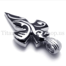 Colgante De Titanio Negro Puro Con Forma De Espada Para Hombre