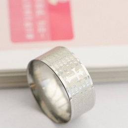 Anillo De Titanio Con Cruz De Hombre Bíblico