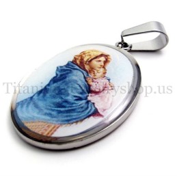 Colgante De Titanio De La Serie Madonna Y Jesús