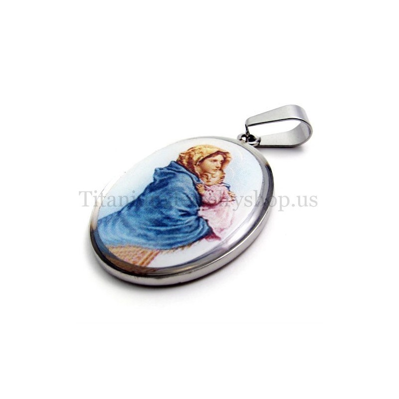 Colgante De Titanio De La Serie Madonna Y Jesús Colgante De Titanio De La Serie Madonna Y Jesús