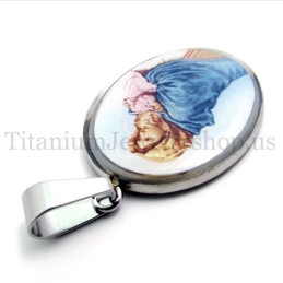 Colgante De Titanio De La Serie Madonna Y Jesús