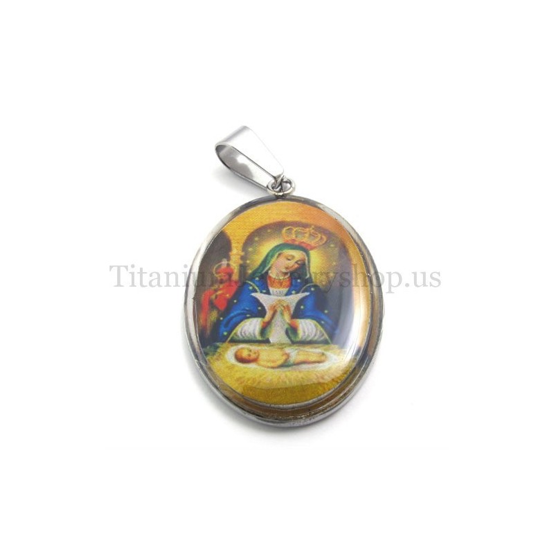 Colgante De Titanio De La Serie Madonna Y Jesús Colgante De Titanio De La Serie Madonna Y Jesús