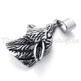 Colgante De Titanio Con Cabeza De Lobo Para Hombre