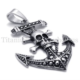 Colgante De Titanio Con Ancla De Barco Pirata