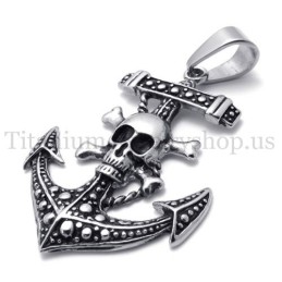 Colgante De Titanio Con Ancla De Barco Pirata
