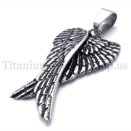 Colgante De Titanio Con Alas De Águila De Moda
