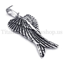 Colgante De Titanio Con Alas De Águila De Moda