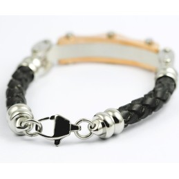 Pulsera De Cuero De Titanio Con Gráfico De Pared