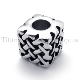 Colgante De Titanio Con Cuentas Afortunadas En Forma De Cubo