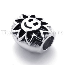 Colgante De Titanio Elipsoidal Con Cuentas De La Suerte De Girasol