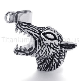 Nuevo Colgante Clásico De Titanio Con Cabeza De Lobo
