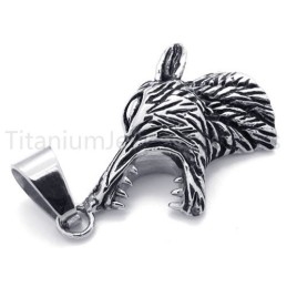 Nuevo Colgante Clásico De Titanio Con Cabeza De Lobo