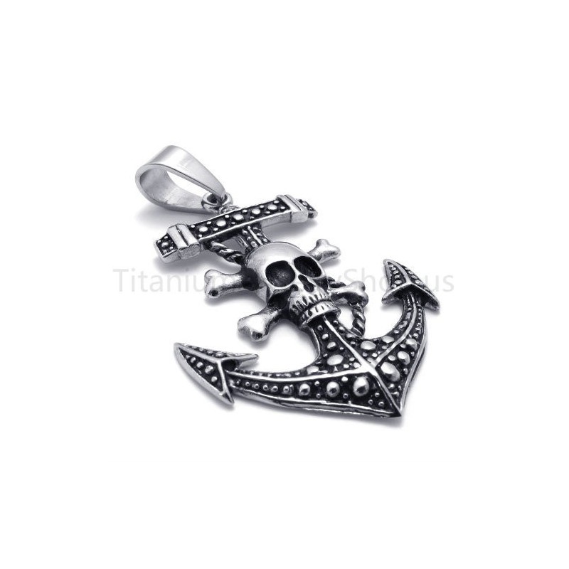 Nuevo Colgante De Titanio Con Ancla De Barco Pirata Clásico
