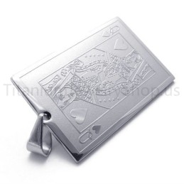 Nuevo Colgante De Titanio Con Naipes Plateados (Q)