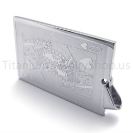Nuevo Colgante De Titanio Con Naipes Plateados (Q)