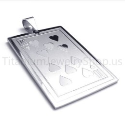 Nuevo Colgante De Titanio Con Naipes Plateados (10)