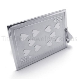 Nuevo Colgante De Titanio Con Naipes Plateados (10)