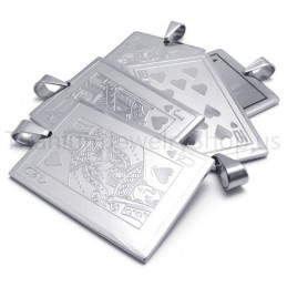 Nuevos Colgantes De Titanio Con Naipes Plateados