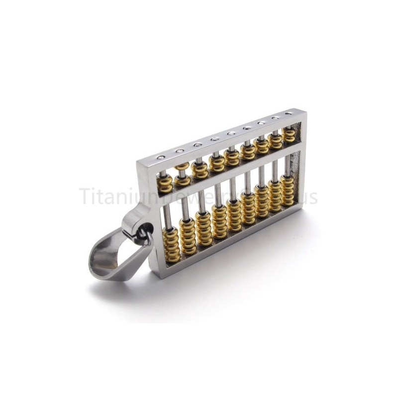 Nuevo Colgante De Titanio Con Ábaco Dorado