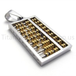 Nuevo Colgante De Titanio Con Ábaco Dorado