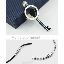 Collar Con Colgante De Titanio Con Forma De Corazón Y Llave (Nuevo Estilo)