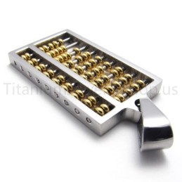 Nuevo Colgante De Titanio Con Ábaco Dorado