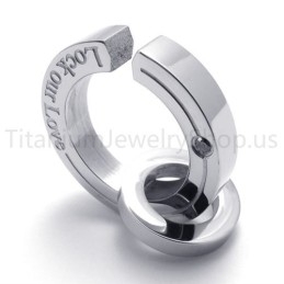 Nuevo Colgante De Titanio Plateado Con Anillo De Fractura
