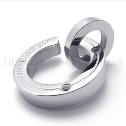 Nuevo Colgante De Titanio Plateado Con Anillo De Fractura