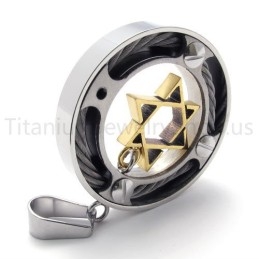 Nuevo Colgante De Titanio Con Hexagrama