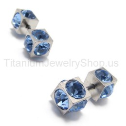 Pendientes De Diamantes Azules Con Incrustaciones De Titanio De Boxes