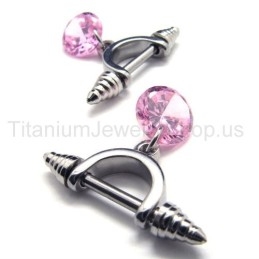 Pendientes De Titanio Con Diamantes Rosas De Cold Weapon