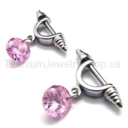 Pendientes De Titanio Con Diamantes Rosas De Cold Weapon