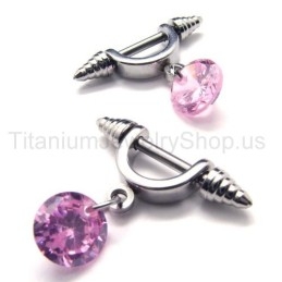 Pendientes De Titanio Con Diamantes Rosas De Cold Weapon
