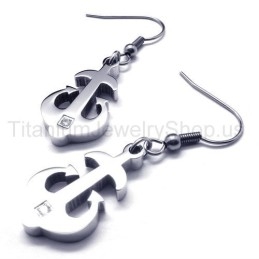 Pendientes De Ancla De Titanio Y Plata