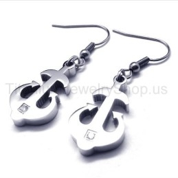 Pendientes De Ancla De Titanio Y Plata