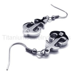 Pendientes De Ancla De Titanio Y Plata