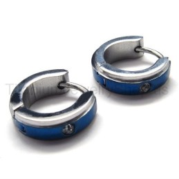 Pendientes De Diamantes De Titanio Azul