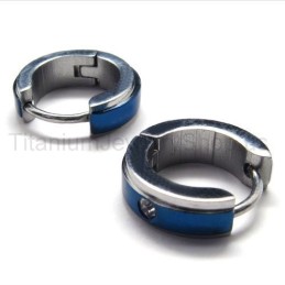 Pendientes De Diamantes De Titanio Azul