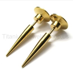 Pendientes De Titanio Con Tachuelas Doradas