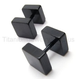 Pendientes De Barra Con Caja De Titanio Negro