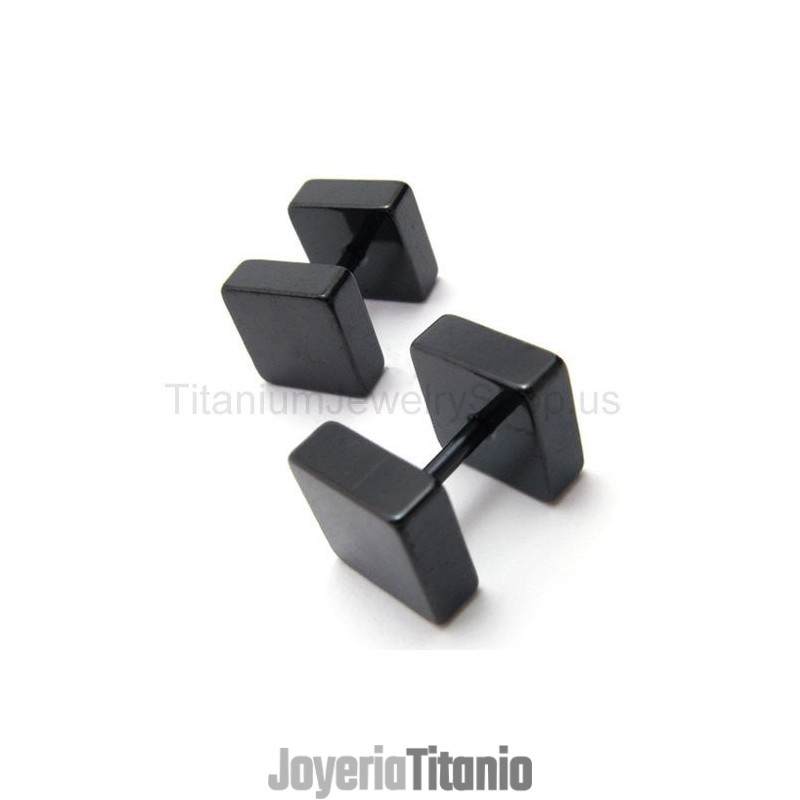 Pendientes De Barra Con Caja De Titanio Negro