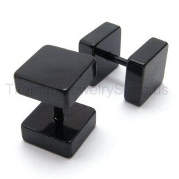 Pendientes De Barra Con Caja De Titanio Negro