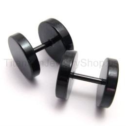 Pendientes De Barra De Titanio Negro