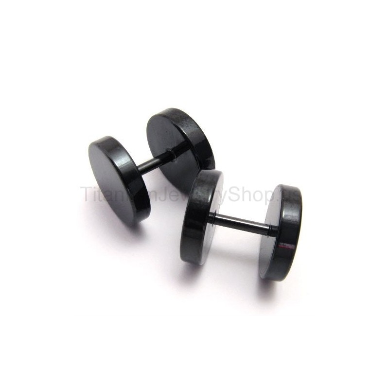 Pendientes De Barra De Titanio Negro Pendientes De Barra De Titanio Negro
