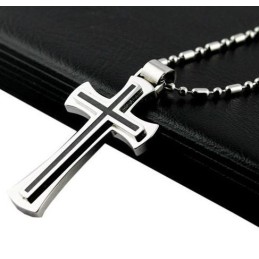 Colgante De Cruz De Titanio Puro Para Hombre 01