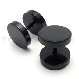 Pendientes De Barra De Titanio Negro