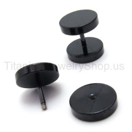 Pendientes De Barra De Titanio Negro